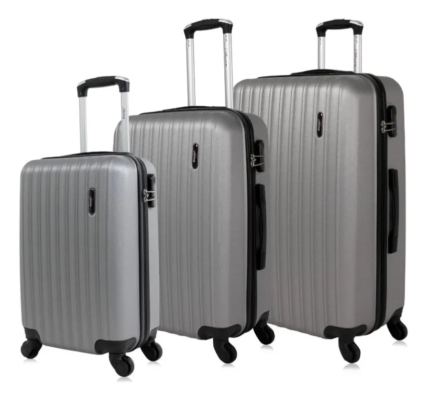 BLACK FRIDAY Conjunto Malas De Viagem Londres P, M E G Swiss Move Prata Prata