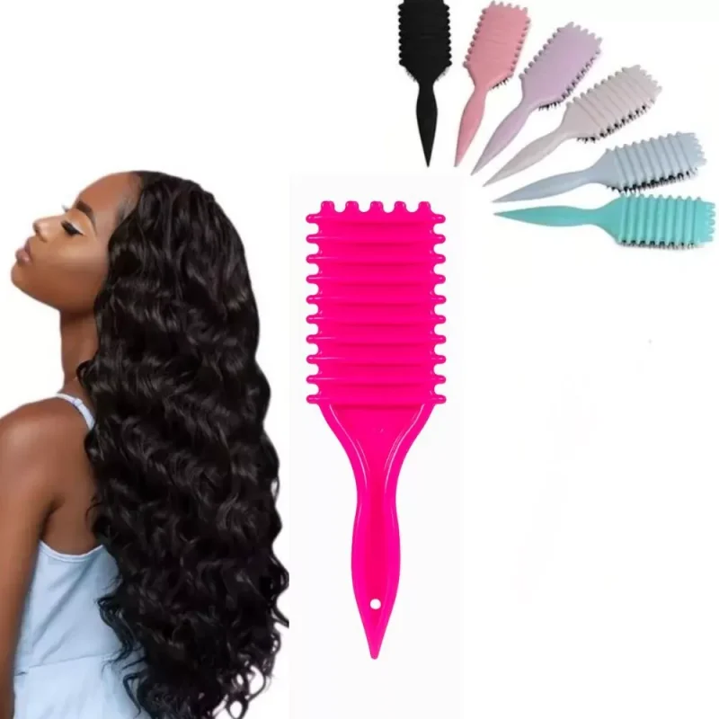 Kit 2 Escova De Ondulação De Cerdas De Javali-Com Pontas Para Reduzir Puxar E Separar Cachos Perfeitos